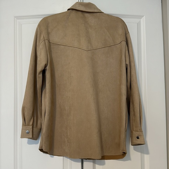 NWT Zara Faux Suede Nude Shacket - Picture 3 of 4